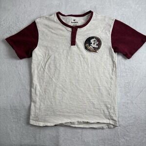 Fanatics‎ Florida Seminoles Short Sleeve Beige Henley Shirt Men's Large